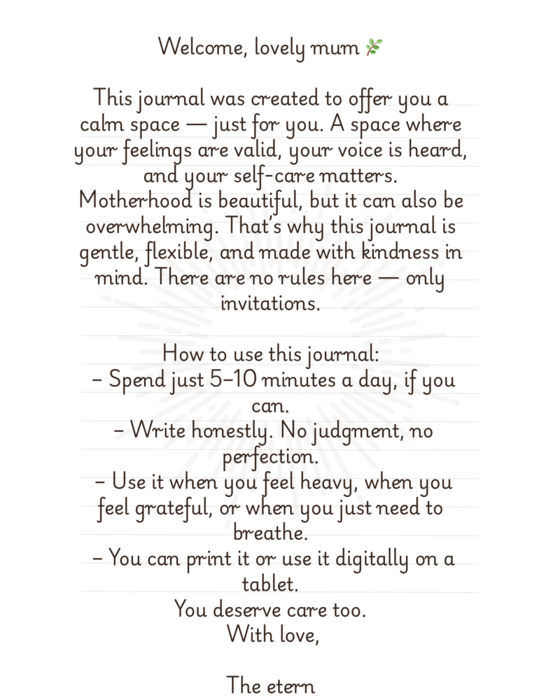 Printable Calm Mind Journal for Mums | 13 Reflective Thinking Prompts - Image 2
